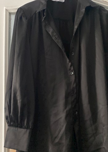 Siyah Düğmeli Kadın Midi Gömlek - Görsel 2