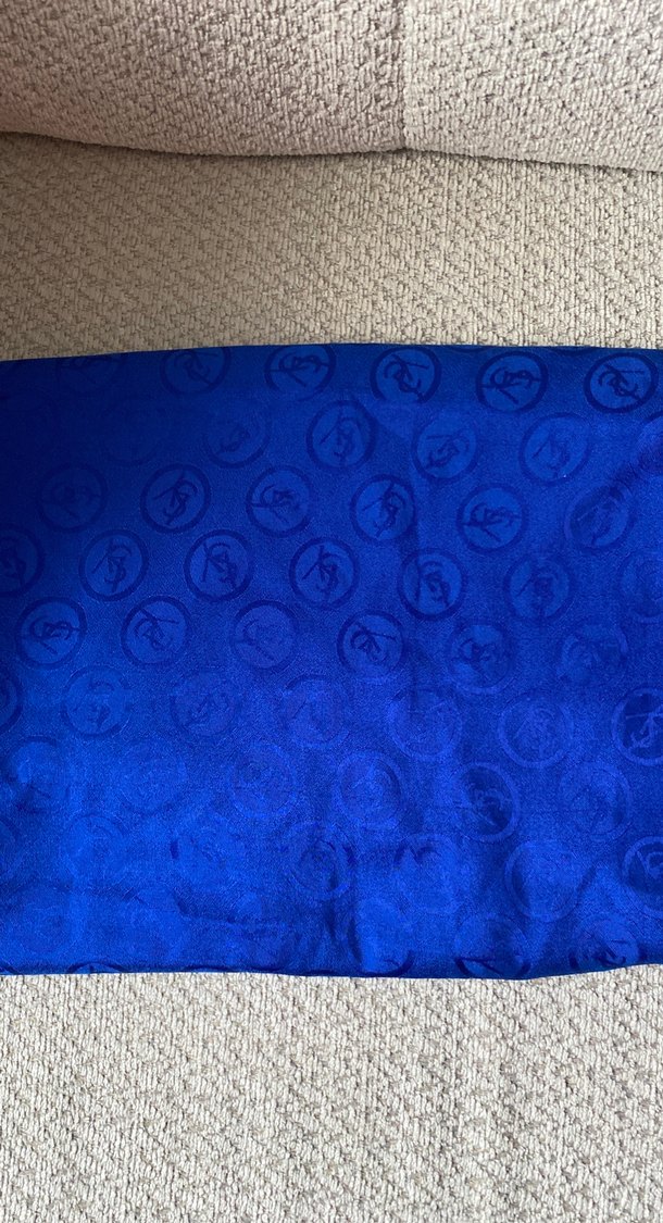 Mavi Parlak Saten Kadın Kuşak - Görsel 2