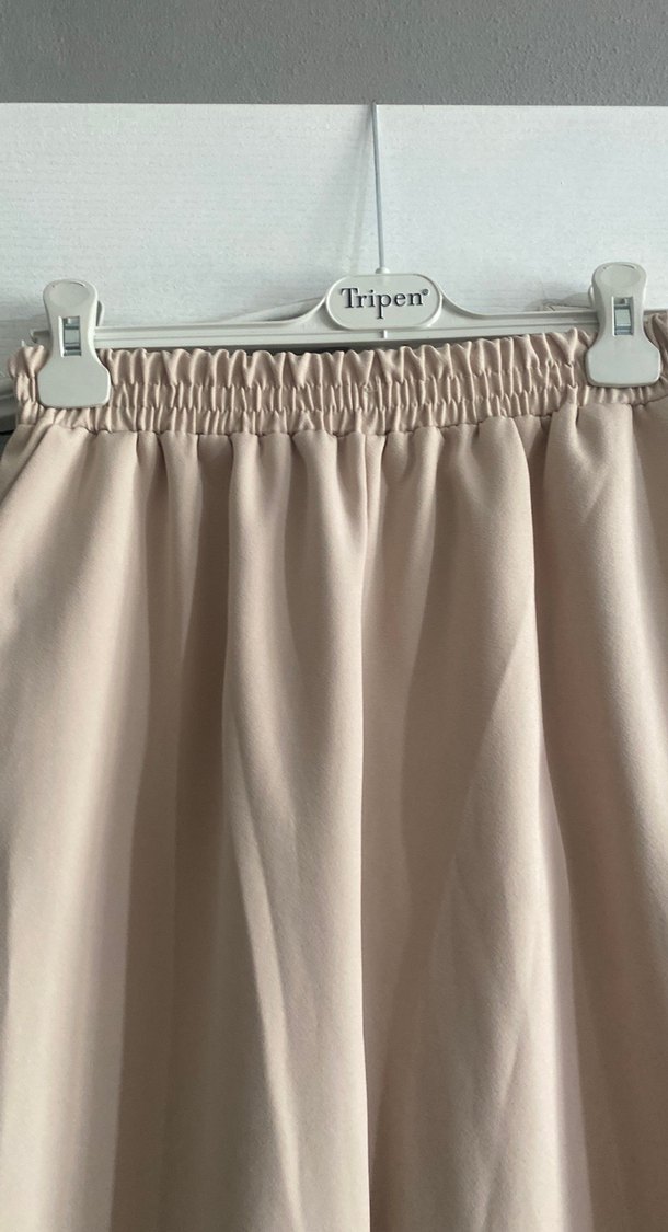 Bej Midi Kadın Kumaş Pantolon - Görsel 2