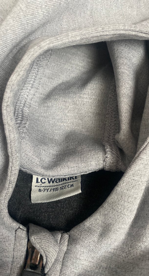 Erkek Çocuk Fermuarlı Gri Sweatshirt - Görsel 2