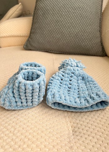 Bebek bere ve panduf seti - Görsel 2