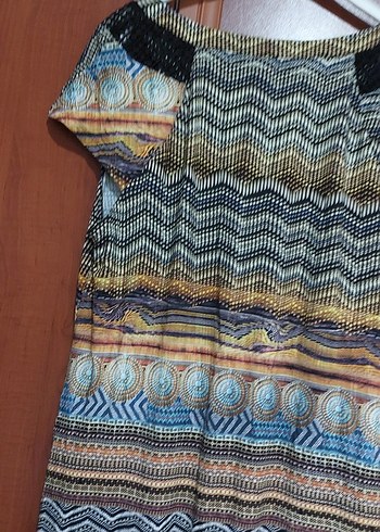 Renkli Bohem Desenli Uzun Hamile Tunik - Görsel 8