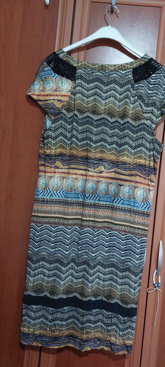 Renkli Bohem Desenli Uzun Hamile Tunik - Görsel 5