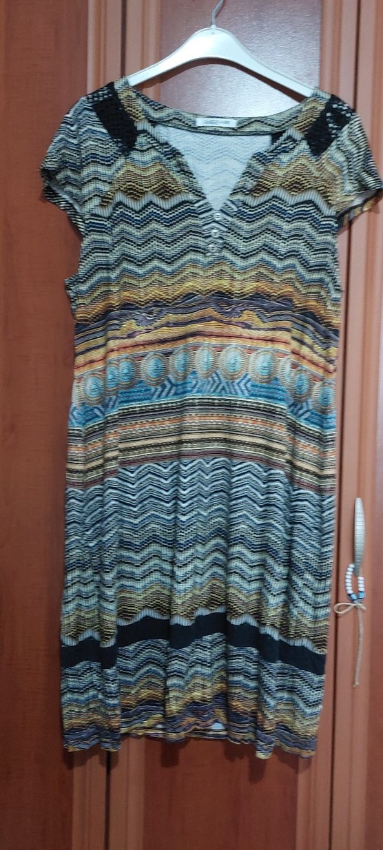 Renkli Bohem Desenli Uzun Hamile Tunik - Görsel 3