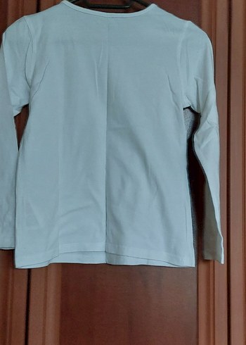 Beyaz Uzun Kollu Kız Tişörtü - Rahat Kesim - Görsel 5