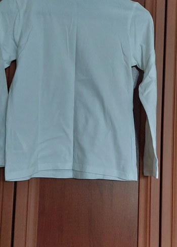 Beyaz Uzun Kollu Kız Tişörtü - Rahat Kesim - Görsel 6