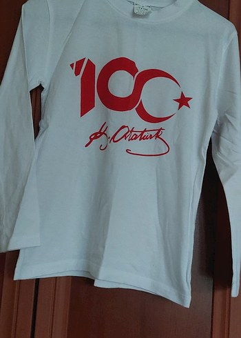 Beyaz Kız Çocuk Uzun Kollu Baskılı Tişört - Görsel 3