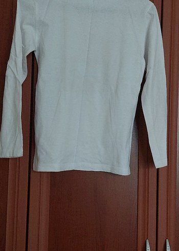 Beyaz Kız Çocuk Uzun Kollu Baskılı Tişört - Görsel 6