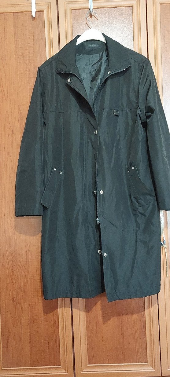 Kadın Gri Uzun Düğmeli Yağmurluk - Görsel 3