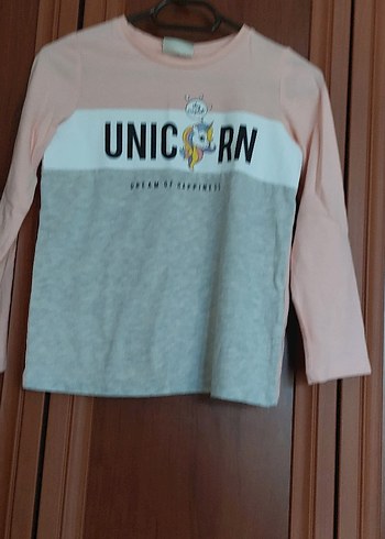 Kız Çocuk Unicorn Baskılı Uzun Kollu Tişört - Görsel 2