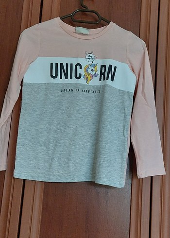 Kız Çocuk Unicorn Baskılı Uzun Kollu Tişört - Görsel 3