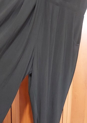 Drapeli Siyah Hamile Tulum Midi Boy - Görsel 6