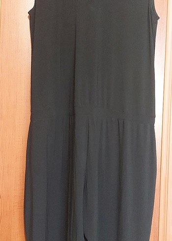 Drapeli Siyah Hamile Tulum Midi Boy - Görsel 9