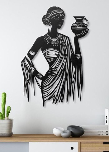 Etnik Bohem Kadın Figürü Duvar Dekoru Lazer Kesim - Görsel 7