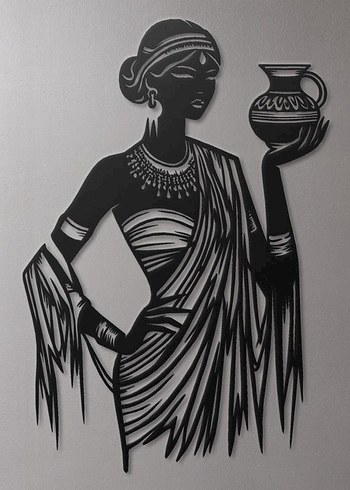 Etnik Bohem Kadın Figürü Duvar Dekoru Lazer Kesim - Görsel 2