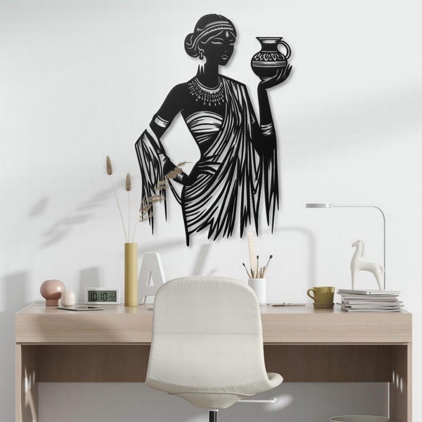 Etnik Bohem Kadın Figürü Duvar Dekoru Lazer Kesim - Görsel 5