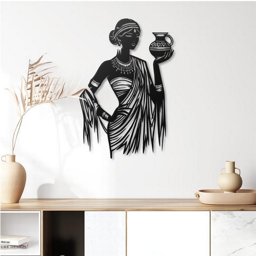 Etnik Bohem Kadın Figürü Duvar Dekoru Lazer Kesim - Görsel 4