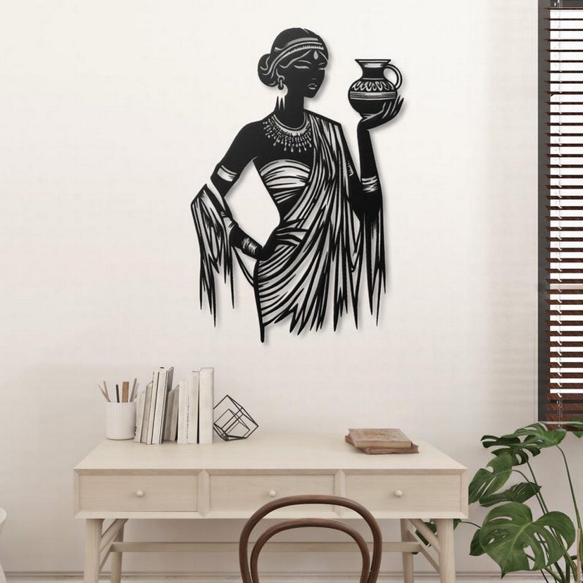 Etnik Bohem Kadın Figürü Duvar Dekoru Lazer Kesim - Görsel 3
