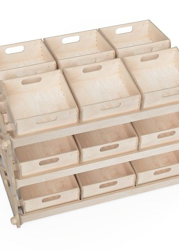 Beyaz Çocuk Rafı Üç Katlı - Görsel 2