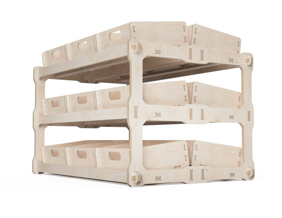 Beyaz Çocuk Rafı Üç Katlı - Görsel 3