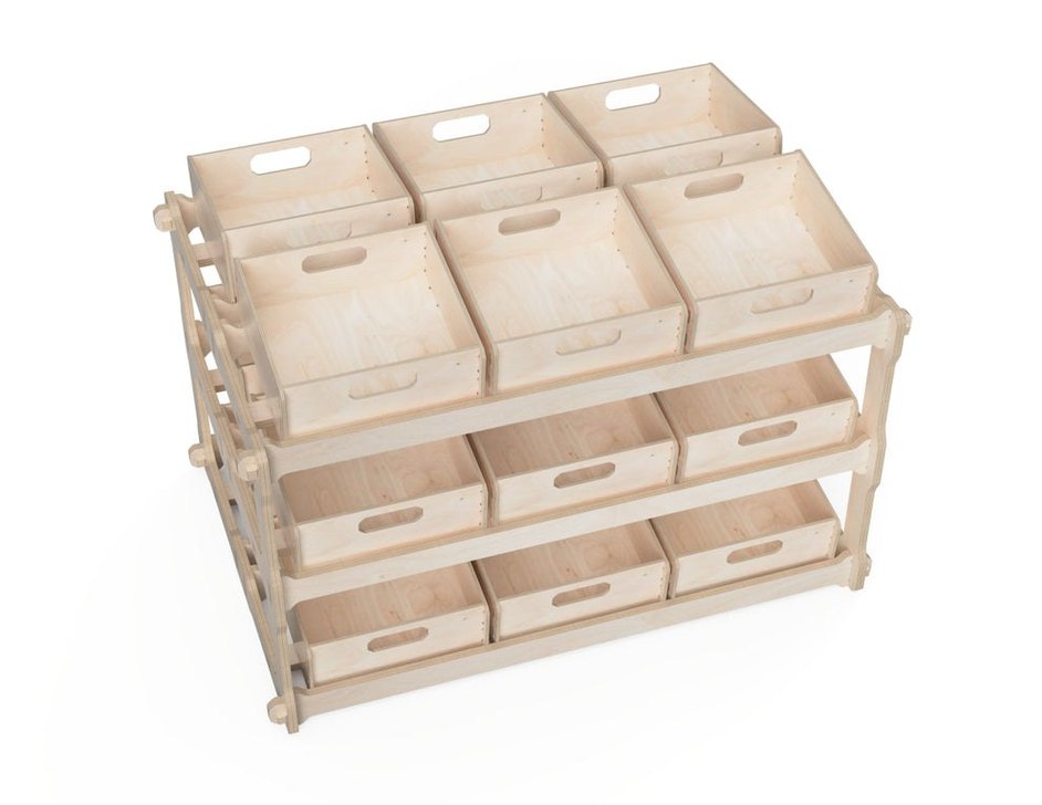 Beyaz Çocuk Rafı Üç Katlı - Görsel 2