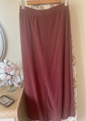 Bordo Bohem Midi Triko Elbise - Görsel 2