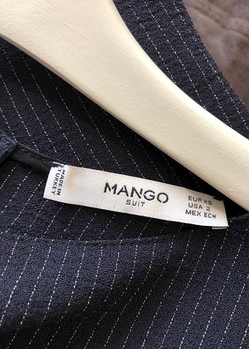 MANGO Lacivert Kadın Triko Elbise Pilili - Görsel 3