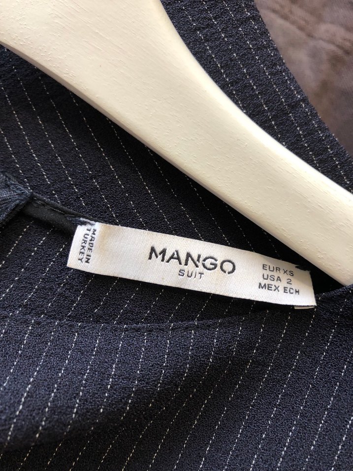 MANGO Lacivert Kadın Triko Elbise Pilili - Görsel 3