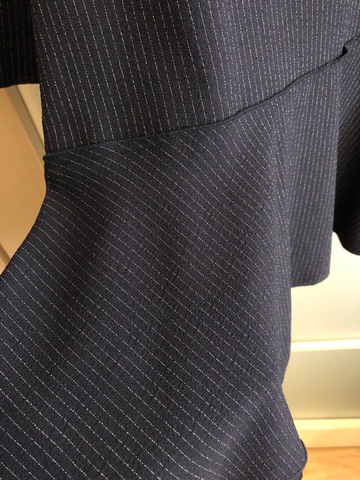 MANGO Lacivert Kadın Triko Elbise Pilili - Görsel 4