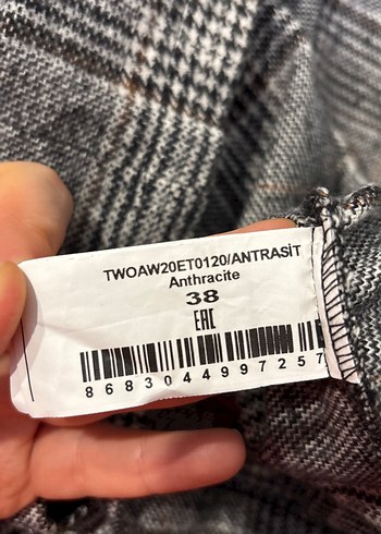 Gri Ekoseli Piliseli Mini Etek - Görsel 5