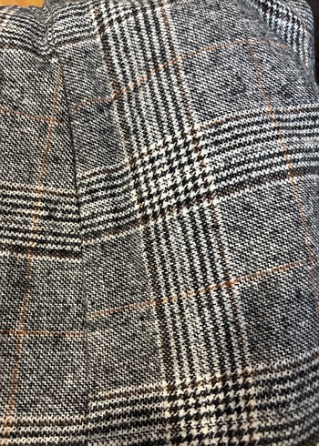 Gri Ekoseli Piliseli Mini Etek - Görsel 3