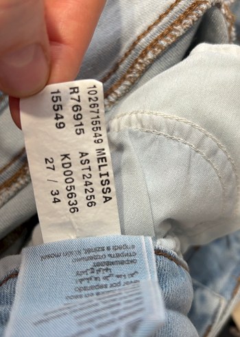 Kadın mavi Denim İspanyol Paça Pantolon - Görsel 6