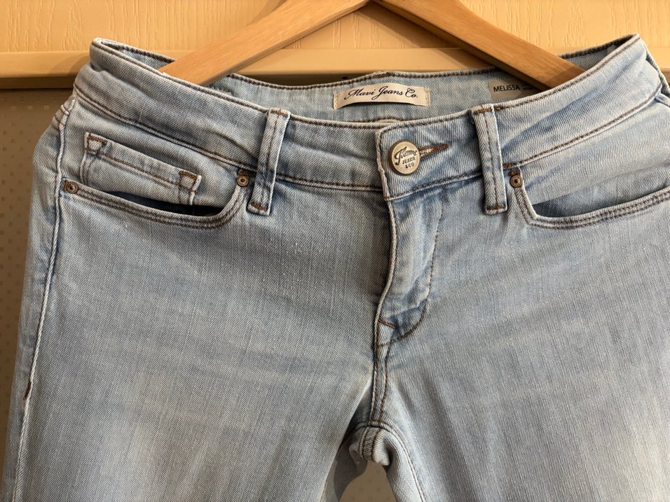 Kadın mavi Denim İspanyol Paça Pantolon - Görsel 3