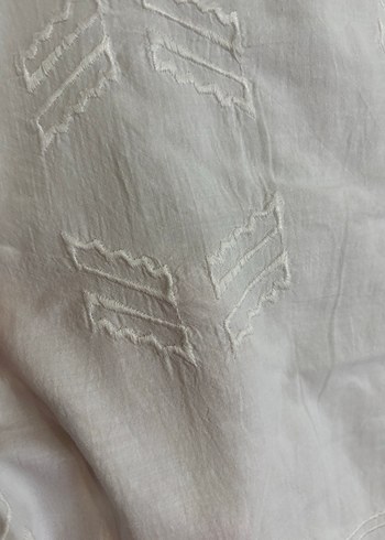 Beyaz V Yaka Bohem pamuklu plaj elbisesi - Görsel 2