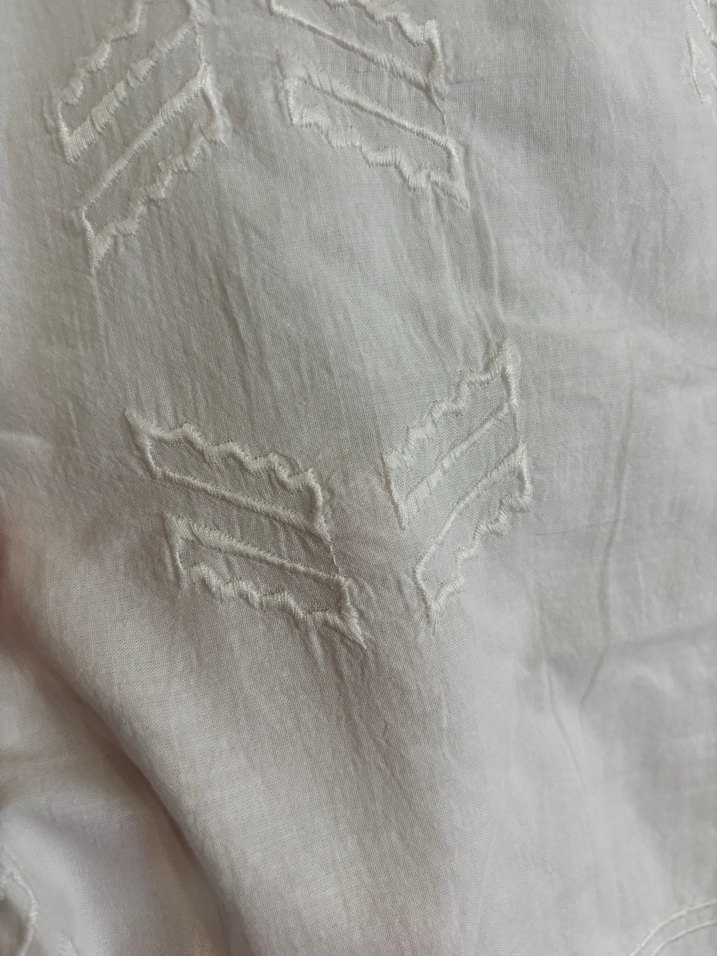 Beyaz V Yaka Bohem pamuklu plaj elbisesi - Görsel 2