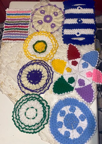 ÇEYİZLİK Nakışlı Çok Renkli Yuvarlak banyo lifi - Görsel 2