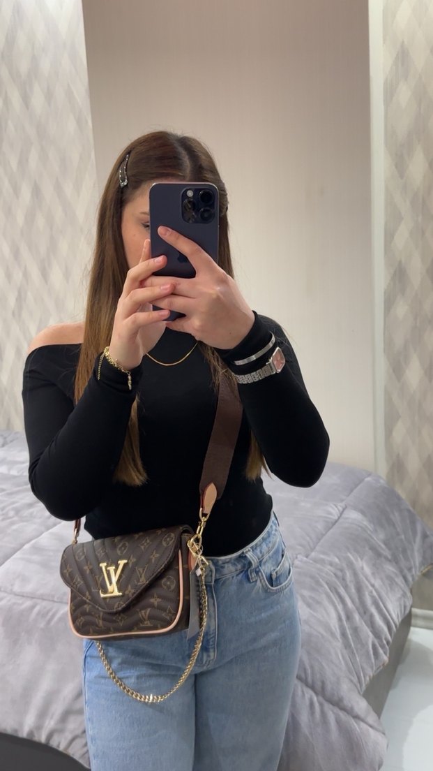 Kahverengi Deri Kadın Omuz Çantası - Görsel 3