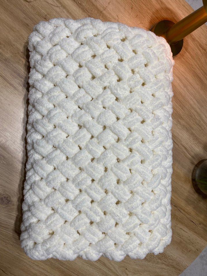 Puffy alize Beyaz Örgü Çocuk Battaniyesi - Görsel 3