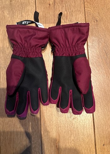 Bordo Kız Eldiveni Velcro Bantlı - Görsel 2