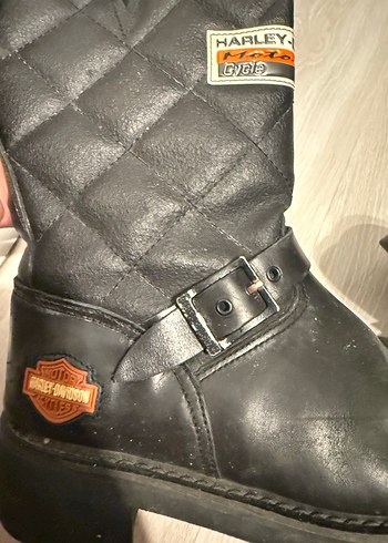 Kadın Siyah Deri Biker Botlar - Görsel 2