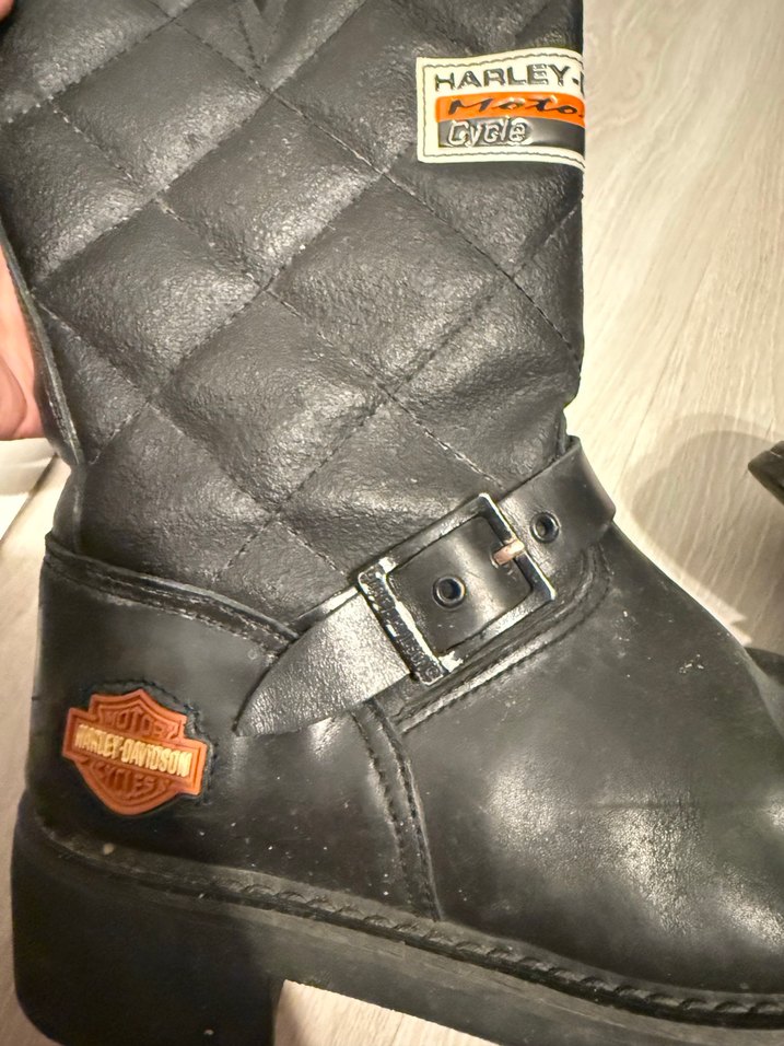 Kadın Siyah Deri Biker Botlar - Görsel 2