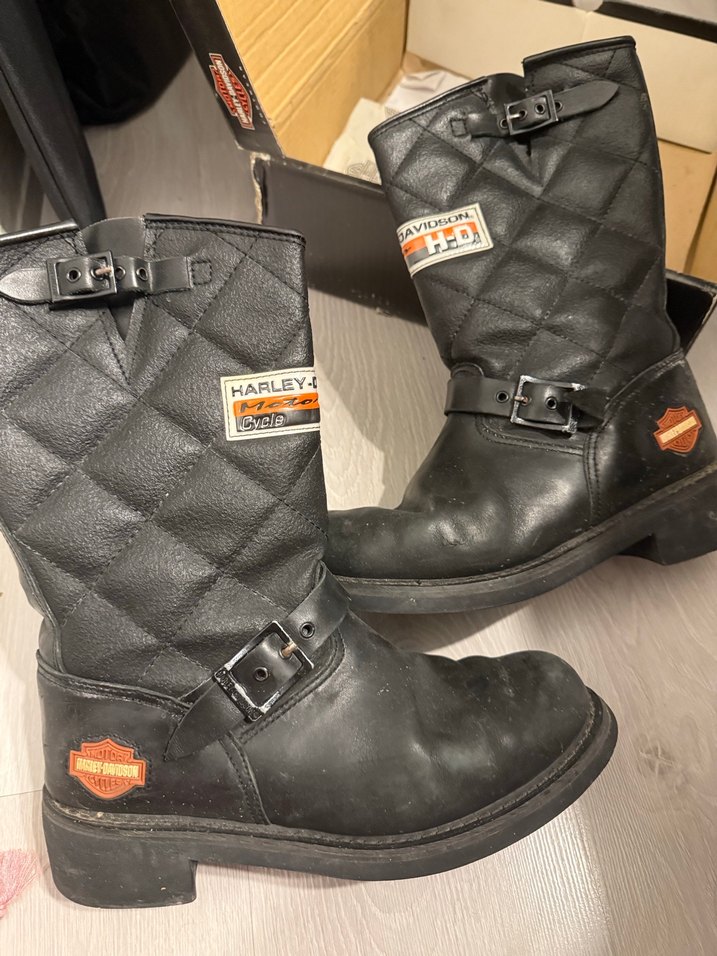 Kadın Siyah Deri Biker Botlar - Görsel 3