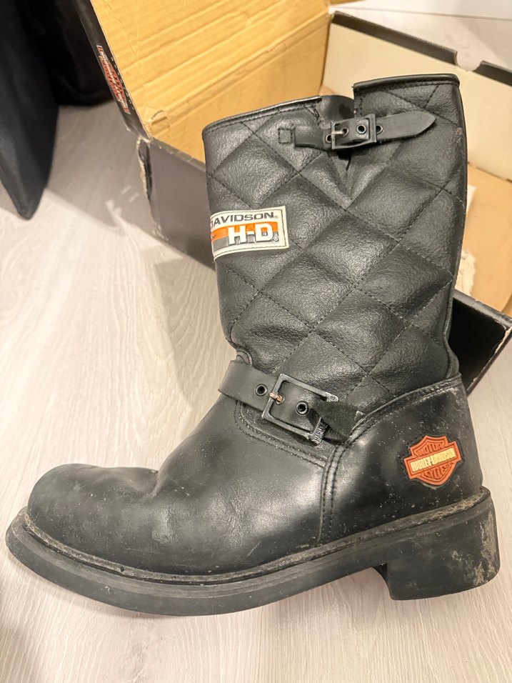 Kadın Siyah Deri Biker Botlar - Görsel 4