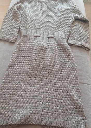 Gri Uzun Örgü Kadın Sabahlık - Görsel 3