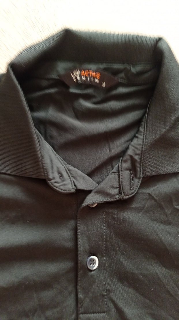 Düğmeli Siyah Erkek Polo Tişört - Görsel 2