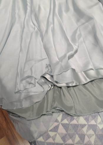 Nefti Yeşil  Uzun Kollu İşlemeli Abiye Elbise - Görsel 2