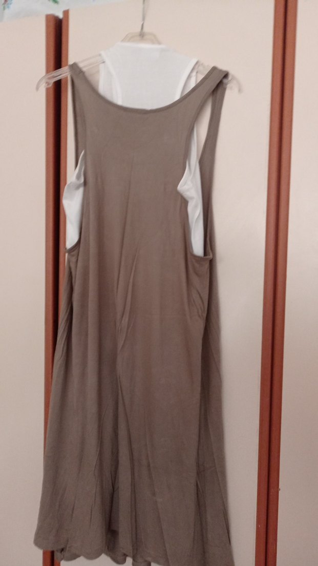 Toprak rengi  penye Salaş Elbise - Görsel 3