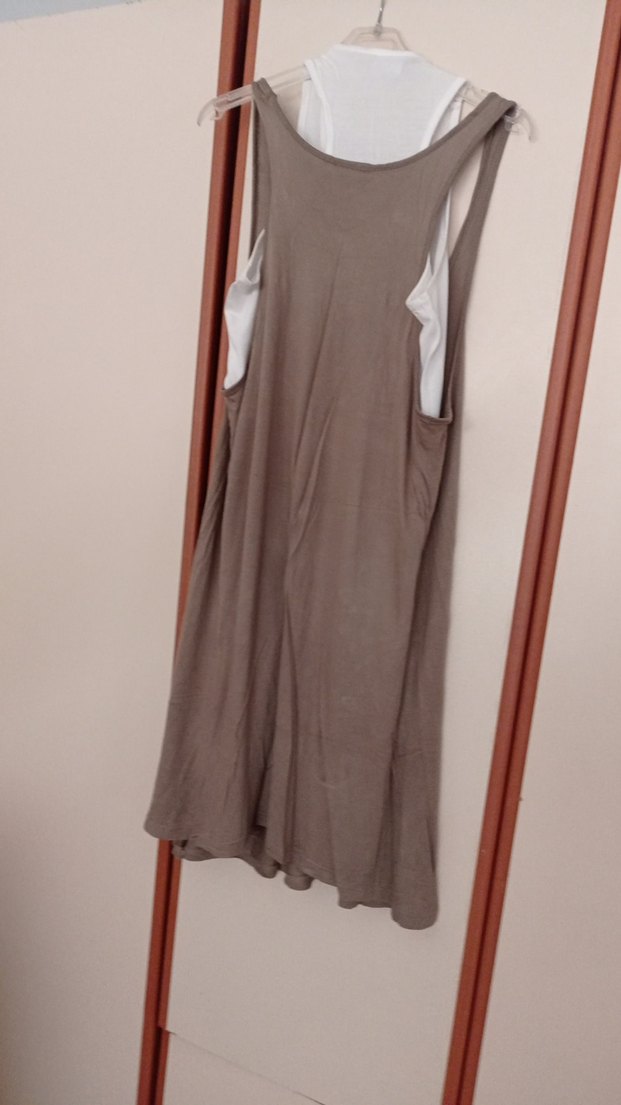 Toprak rengi  penye Salaş Elbise - Görsel 2