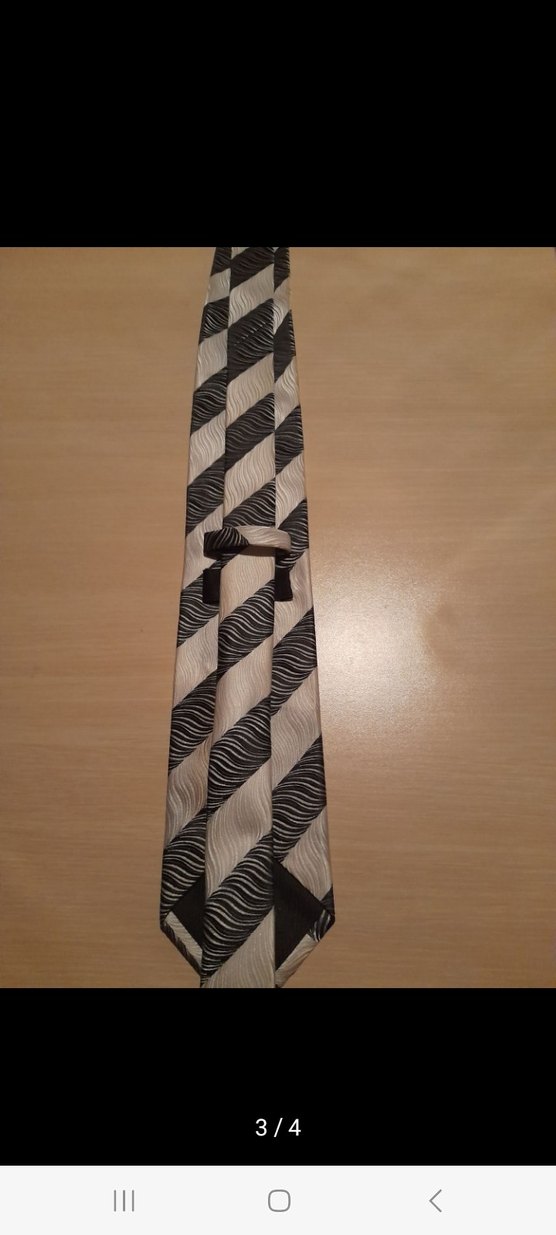 Enrico Benetti Bej ve Siyah Çizgili Erkek Kravat - Görsel 2