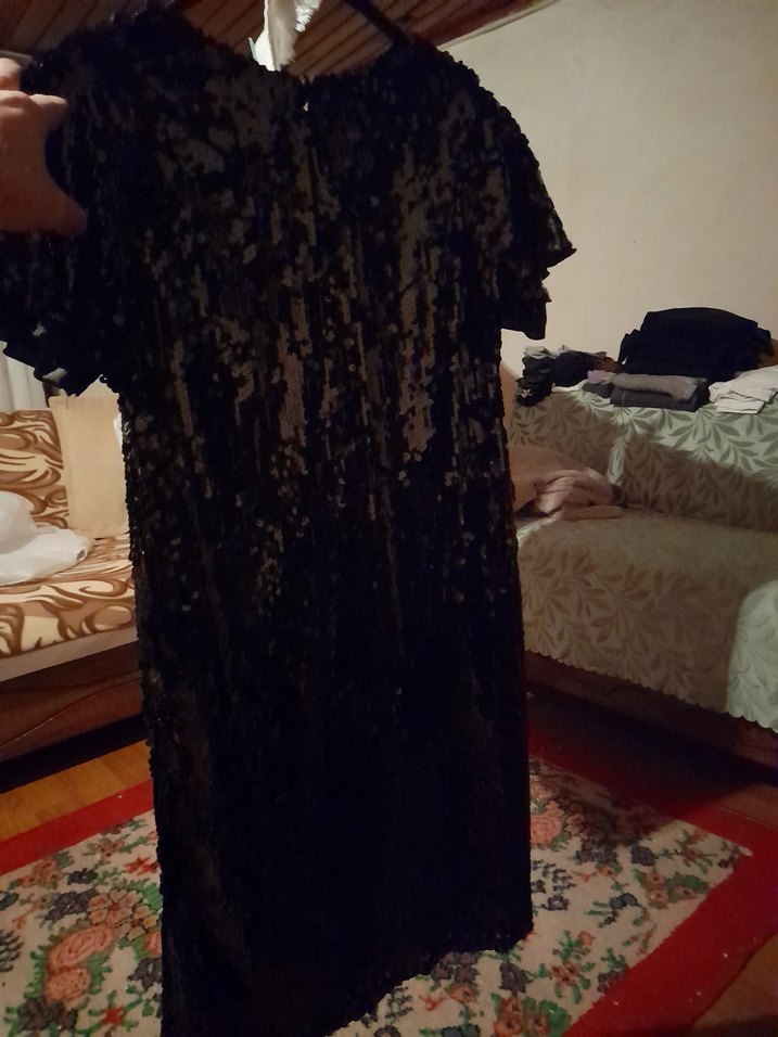 Siyah Kadın Uzun Abiye Elbise - Görsel 2